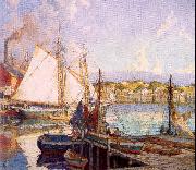 Mulhaupt, Frederick John Summer, Gloucester Harbor oil painting reproduction